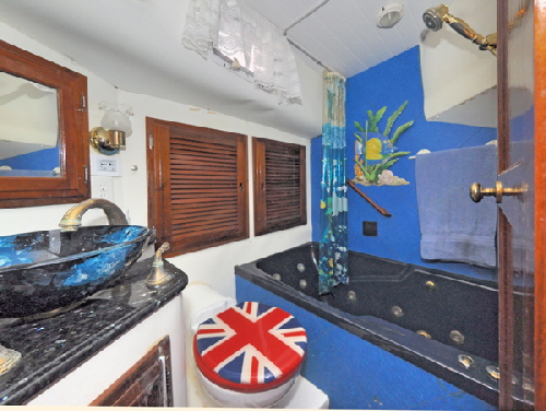 The bathroom is now very spacious and modern.