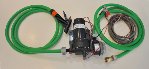 A simple water hose from any hareware store will do the job.