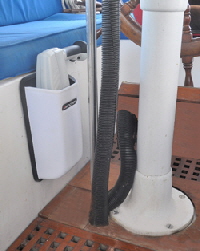 A cradle can be mounted for easy access by any of the crew.