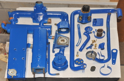 These are all the engine parts that were removed and cleaned.