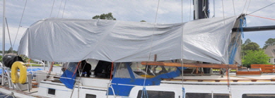 The finished awning does look a bit like a covered waggon.