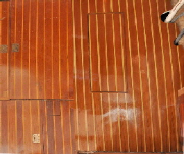 A new floor panel was built where the chart-table had been.