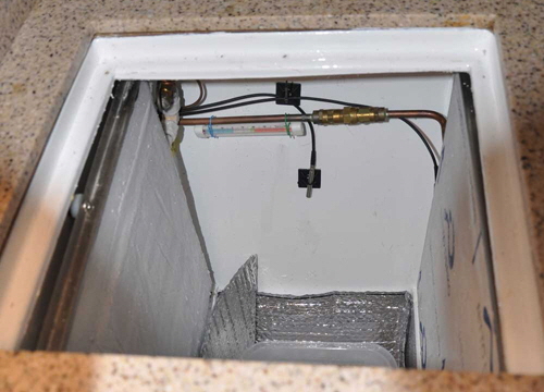 A new freezer was built instead of an ice box. This keeps frozen food fresh.