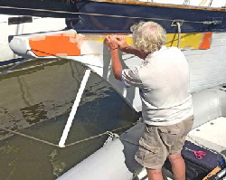 Making a template for the port side board.