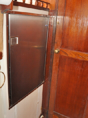 A new refrigerator was installed that runs on 12 volt and 120 volt power.