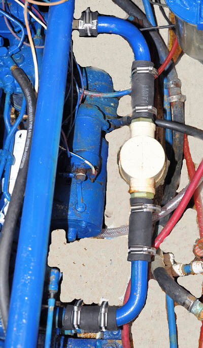 A  filter was installed, after the impeller, to stop any loose particles entering the oil cooler.