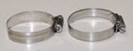 Two types of water hose clamps.