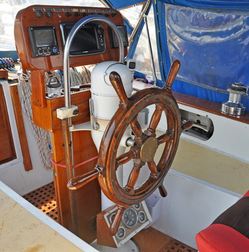 The helm offers control of the whole boat.
