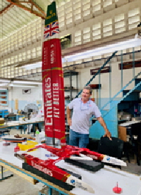An Americas Cup model.
