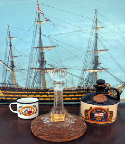 This is the modern version of British Navy Rum and in the background is HMS Victory.