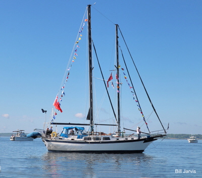 Britannia dressed for the fleet review.