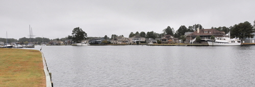 Boats at the bottom of he garden, in Fairfield Harbour.