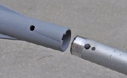 Oar-blade fixing.