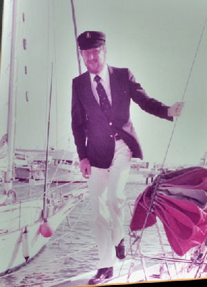 The captain off to meet charter guests.