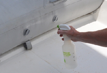 Test spraying for lleaks.
