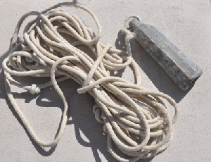 A leadline for measuring depth.