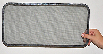 The finished bug screen ready for replacing into the port.